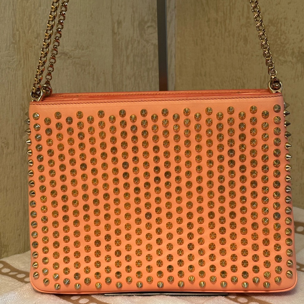 Christian Louboutin Tribouli Leather Handbag in Coral/Peach - Picture 12 of 15